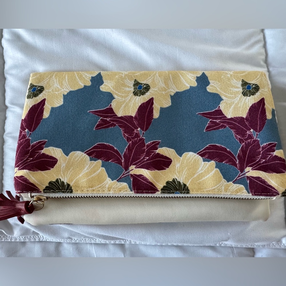 Rachel Pally Beige and floral clutch